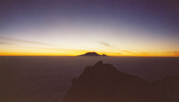 View of Mt Kilimanjaro from Mt Meru summit